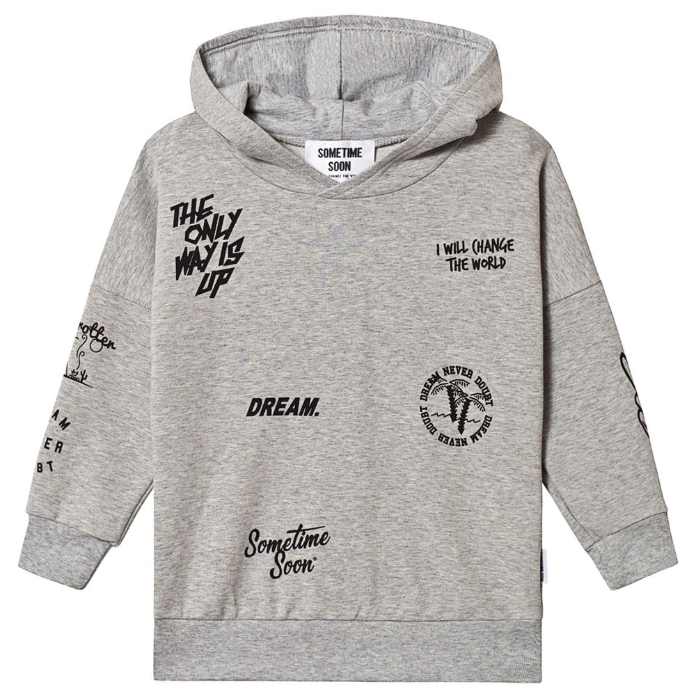 Kids Sometime Soon Carlos Hoodie in Grey Melange Size 3T